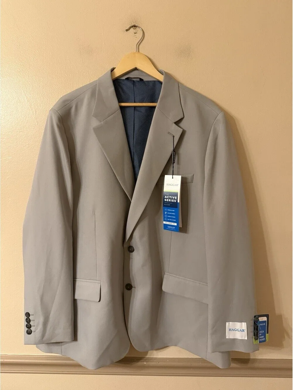 Haggar Active Series Tailored Fit Blazer Men’s Size 54R Light Grey